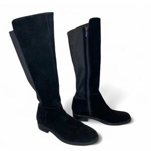 Blondo Knee High Boot Riding Waterproof Black Leather Suede Block Women’s 9.5 M